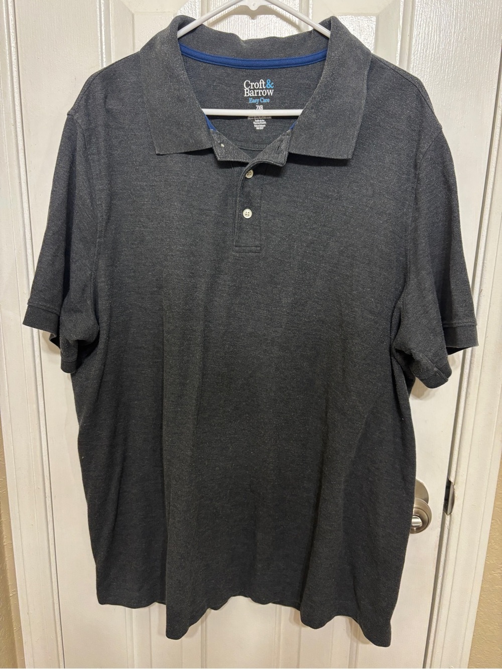 Croft and Barrow 2XB Men’s Gray EASY CARE Short Sleeve Polo Shirt